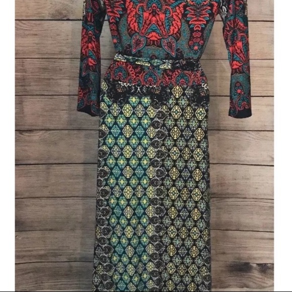 TUA ✴️BOHO MOROCCAN PRINT MULTI COLOR MAXI DRESS - Picture 7 of 10